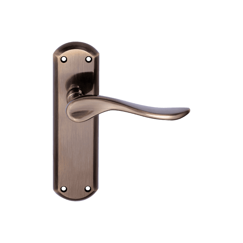 DH180B44 Lever Door Handle On Plate Antique Brass