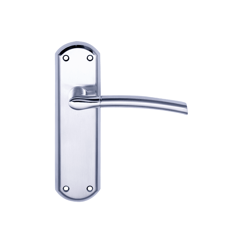 DH180B53 Integrated Flat Lever Door Handle On Plate Satin Chrome