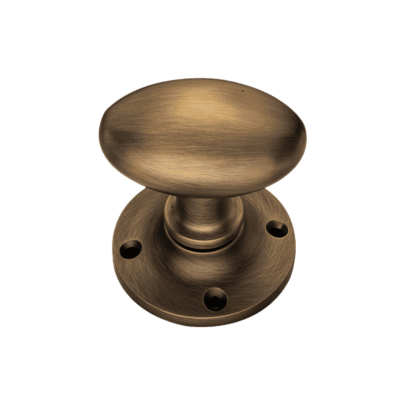 Oval Door Knob Matt Antique Brass