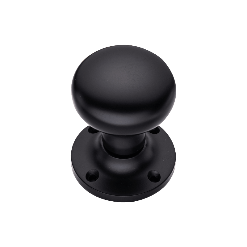 Orion Sprung Mortice Domed Door Knob Matte Black